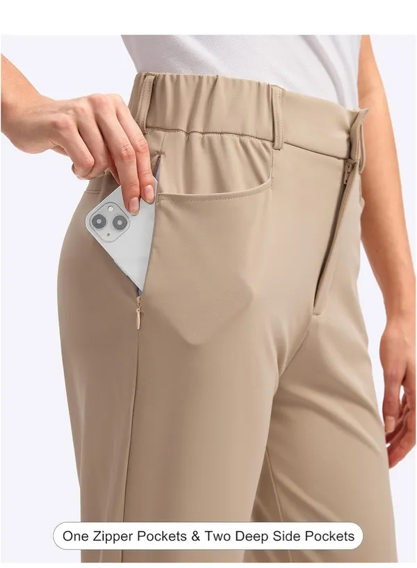 Women’s Khaki Golf Pants Tan Size L - Image 5