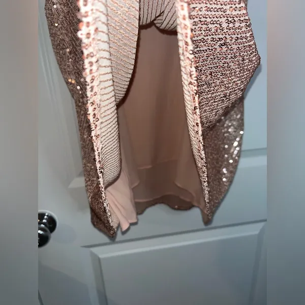 Torrid NWT V-neck Sophie Rose Gold Sequin Woven Swing Lined Relaxed Cami Size 1X - Image 11
