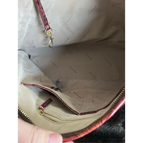BRAHMIN RUBY MEDIUM ASHER SHOULDER BAG PURSE EMBER METALLIC TOTE - Image 7