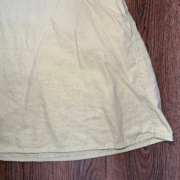 Old Navy Womens‎ Lime Green Linen Blend Smocked Back Mini Dress with Pockets L - Image 3