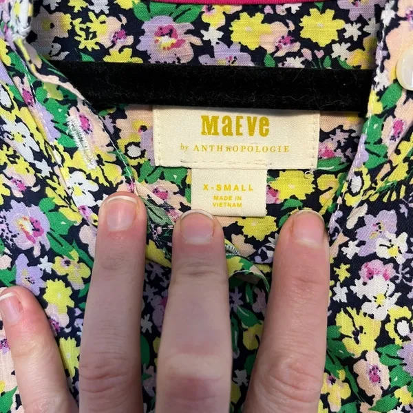 Anthropologie Maeve Ashleigh Puff-Sleeved Button Down Ditsy Floral Blouse - Image 8