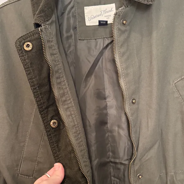 Universal Threads Chore Coat Barn Jacket Utility Safari Olive Drab Women's size X - Image 5