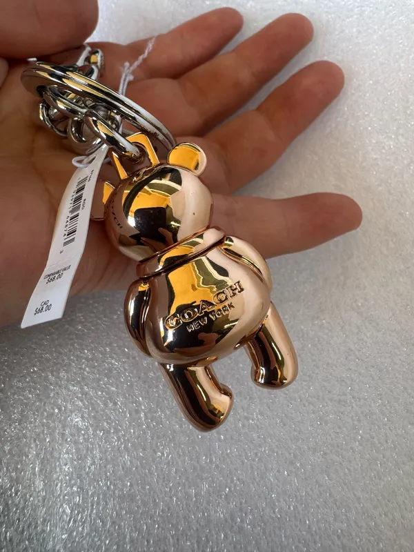 COACH New York 3D Bear Bag Charm Rose Gold 87166 - Image 7