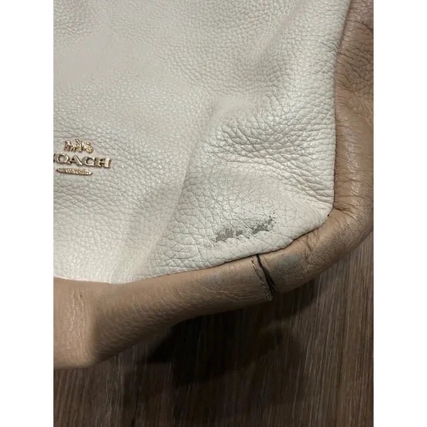 Coach Elle Hobo Colorblock Leather Shoulder Bag Chalk‎ Taupe Black 3154 - Image 3