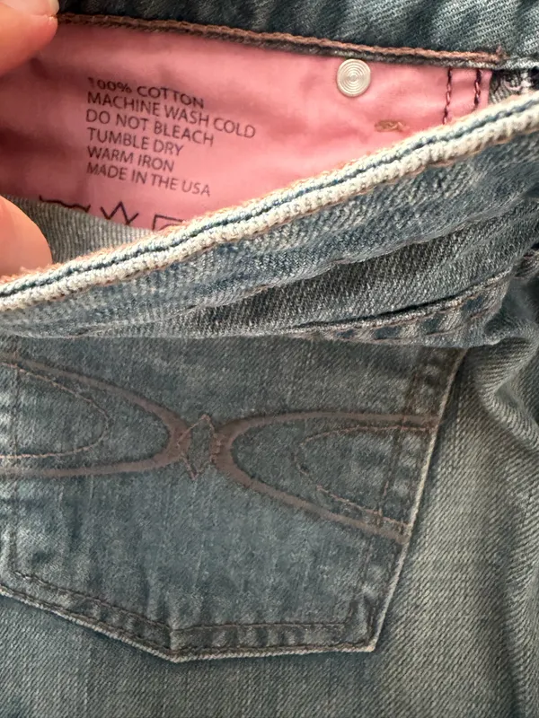 Vintage Y2K Lux Low Rise Blue Denim Mini Skirt Distressed Women Size 26 - Image 4