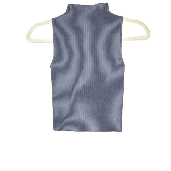 Abound Gray Compact Ribbed Sleeveless Turtleneck Top Sweater XXS - Image 4