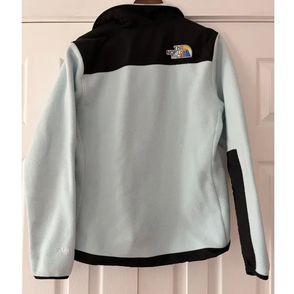 The North Face Denali 2 Polartec‎ Fleece Jacket Blue Black Large Rainbow Logo - Image 3