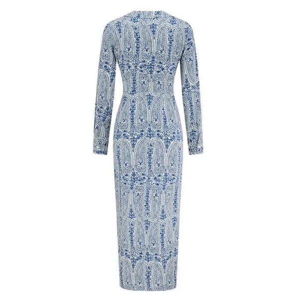 Nordstrom CIDER Chiffon Collar Floral Maxi Dress Sz 6 - Image 5