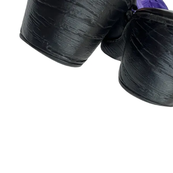 b.o.c. Fringe Leather Mules‎ Black 6 Slip On Open Back Chunky Heel Clogs Shoe - Image 7
