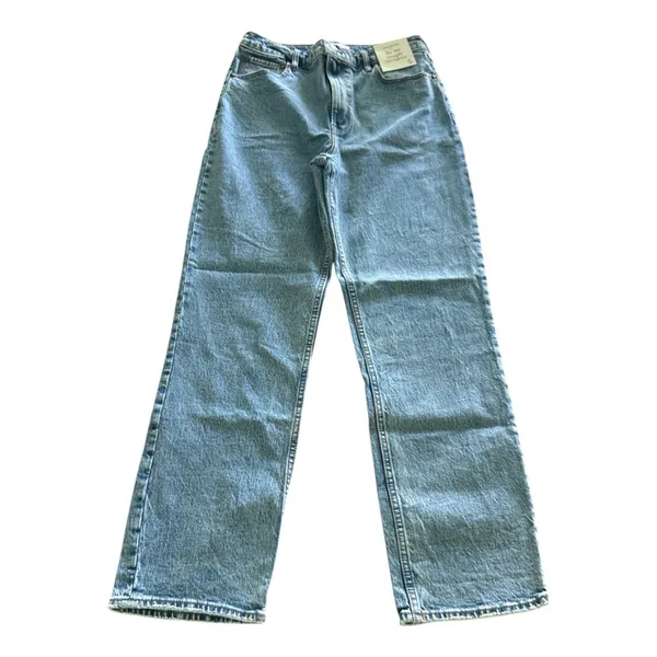Abercrombie Fitch NWT 90s Straight Ultra High Rise Jeans 12/31 Light Blue Denim - Image 3