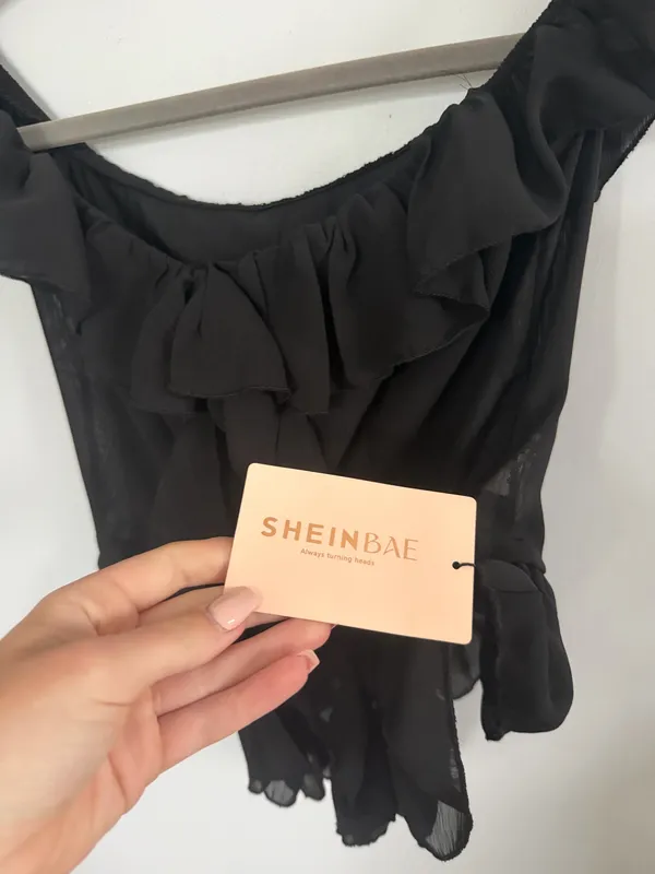 Shein Off-The-Shoulder Top Black - Image 3