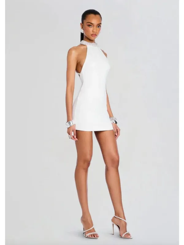 Retrofete Penelope Open Back Mini Dress White Womens Size Large - Image 5