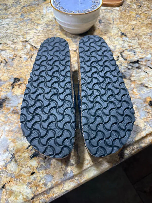 Birkenstock size 7 worn once. Navy blue perfect condition - Image 4