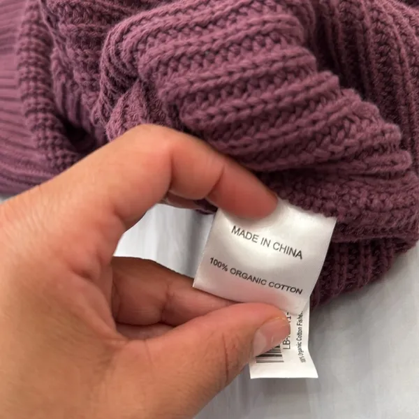 Quince Plum Knit sustainable, organic cotton Sweater Sz M - Image 9