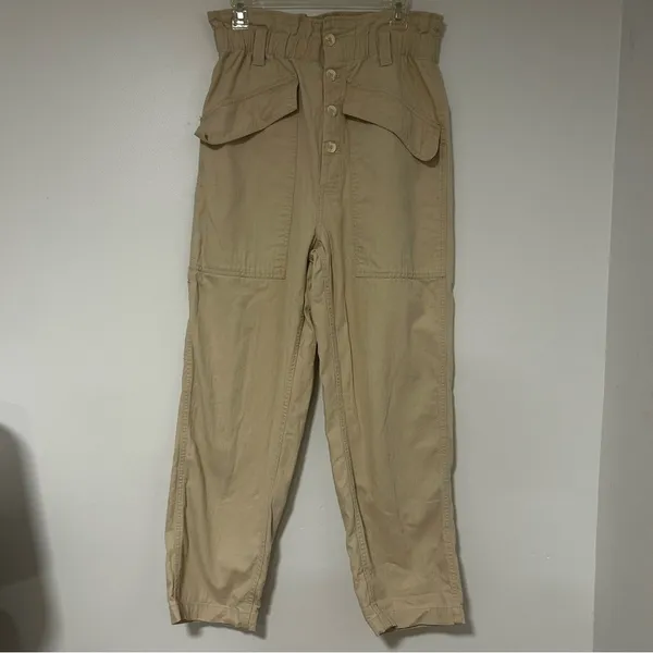 BDG Urban Outfitters‎ Tan High Waist Paperbag Cargo Carpenter Pants Small - Image 9