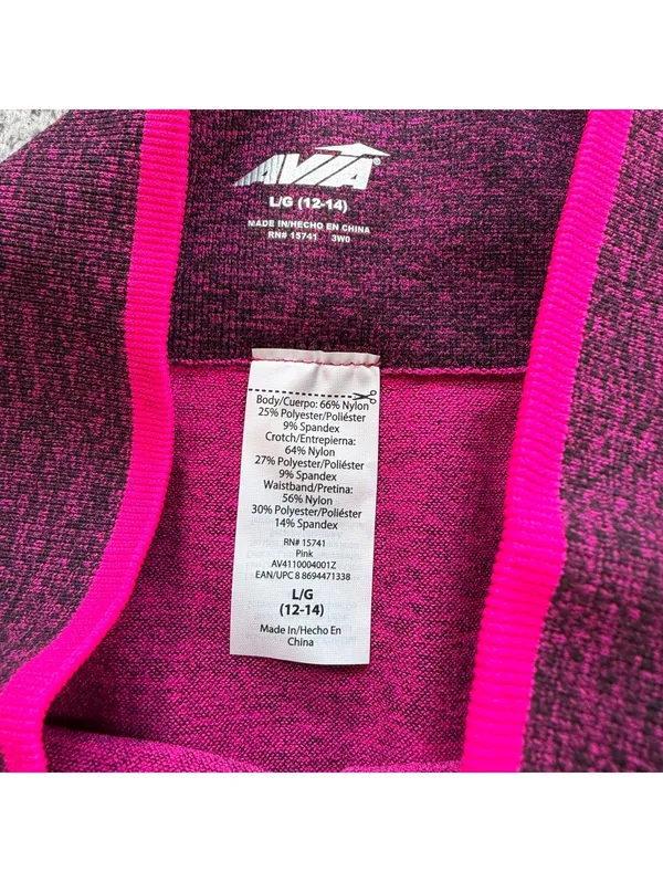 Avia Women’s L 22 Pink Seamless Contour Bike Shorts High Waist Gym Running NWT - Image 7