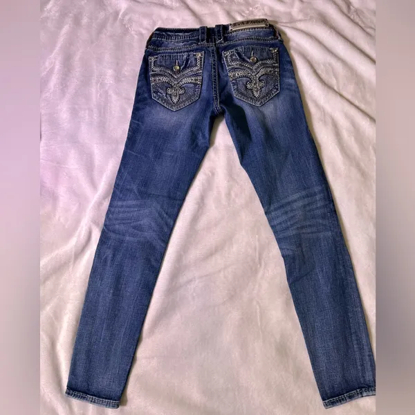 Rock Revival Women's Dark Blue Skinny Jeans - Image 5