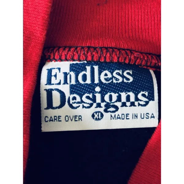 Vintage Endless Designs Embroidered Teddy Bear Crewneck Sweatshirt XL USA 90s - Image 4