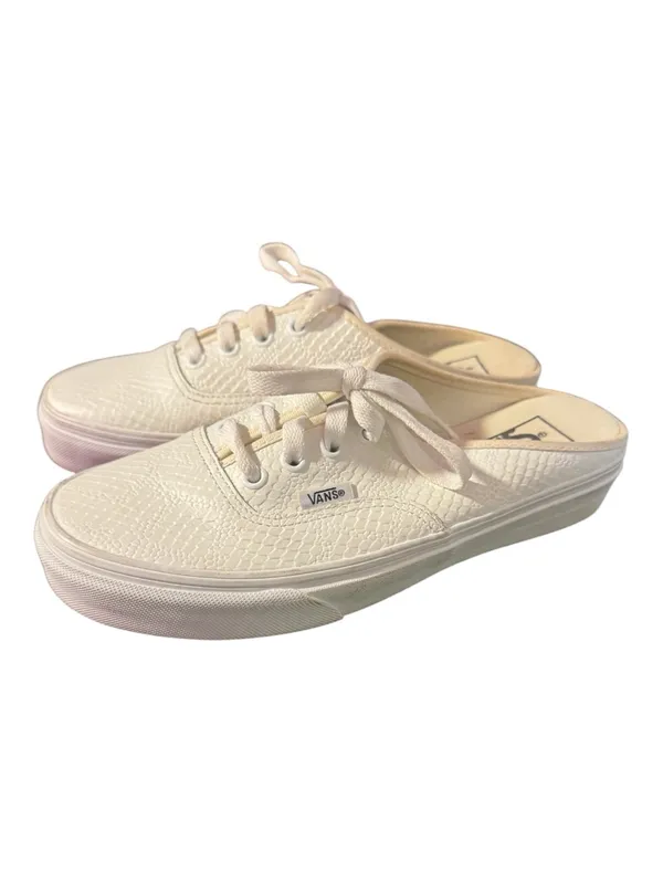 Vans Authentic Mule White Faux Snakeskin Slip-On Sneakers Women’s Size 7 - Image 2