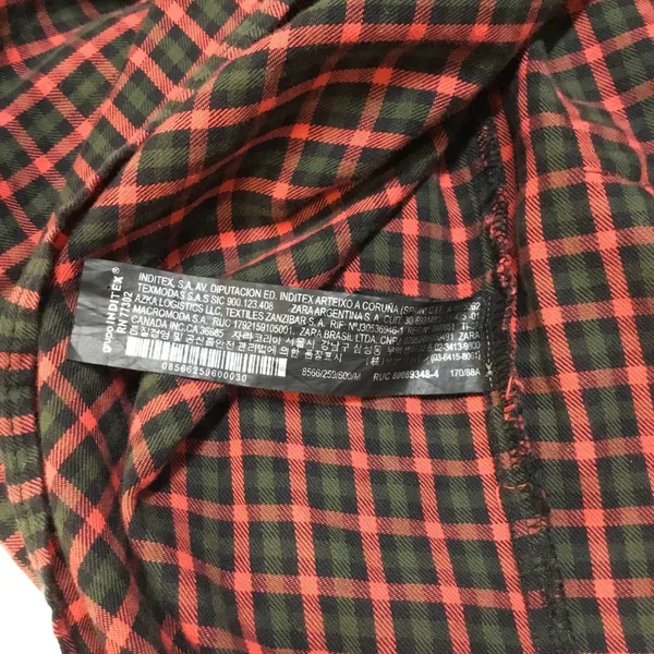 Zara Women Over Sized Long Sleeve Christmas Plaid Pocket Red M - Image 10