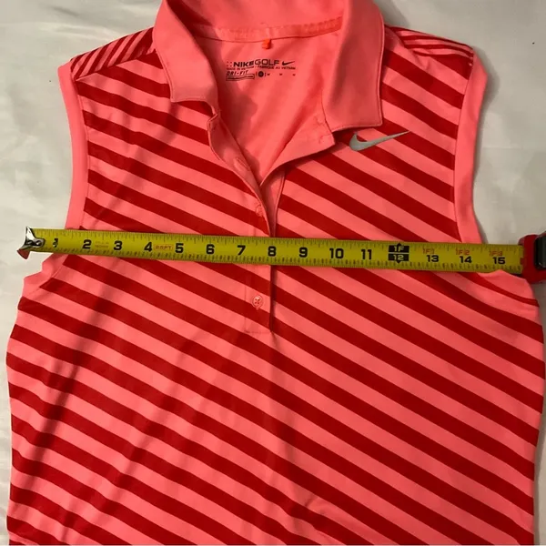 Nike Precision Print Sleeveless Golf Polo Shirt Lava Glow/Max Orange M Dopamine - Image 6
