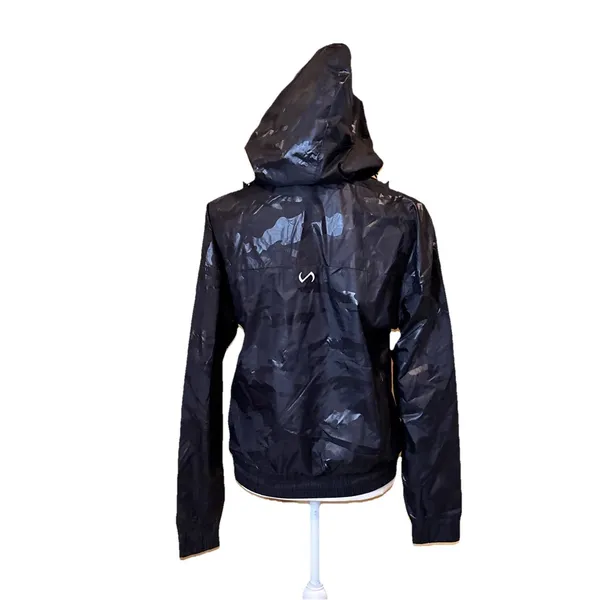 TLF Privy Anorak Jacket Womens XS Black Camo Hooded Lightweight Pullover NWT‎ - Image 3