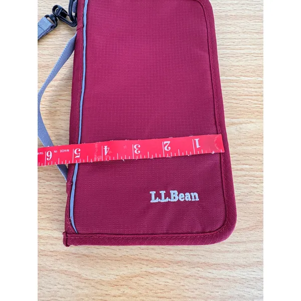 L.L. Bean travel document card holder organizer passport wallet zippered nylon - Image 8