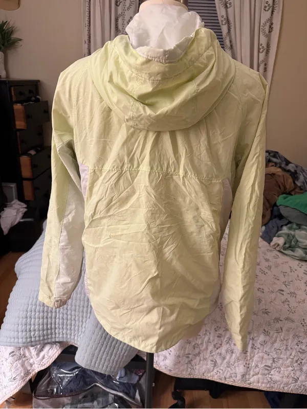 Columbia Windbreaker Jacket in Pale Yellow/Mint Green - Image 2