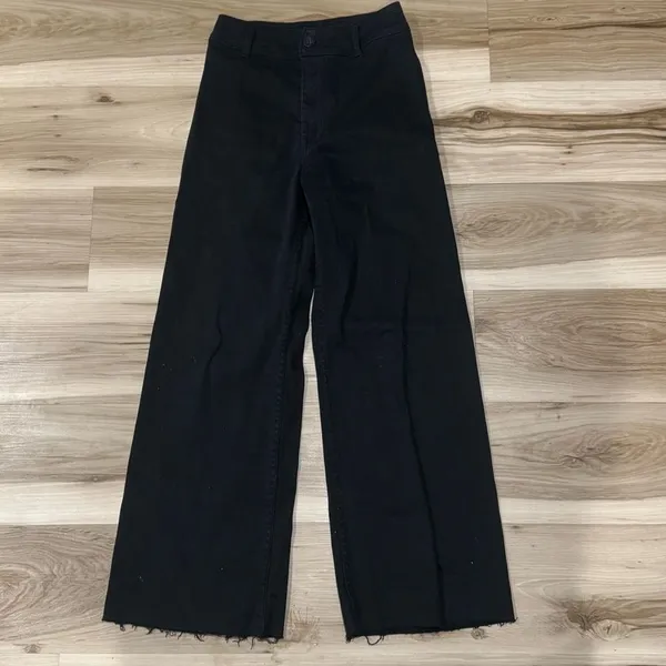Miou Muse Black Wide Leg Denim Pants Women’s Small - Image 2