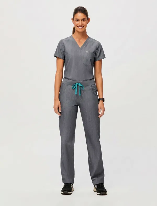 FIGS Catarina One Pocket Scrub Top Graphite Grey PO 2974 - Image 2