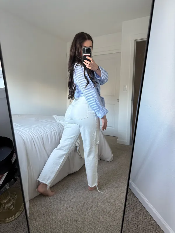 Straight jeans size 4 White - Image 2
