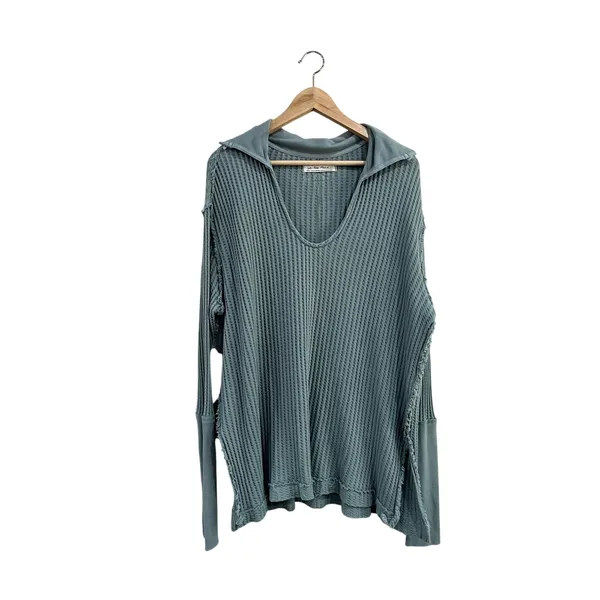 We The Free Raymond Waffle Knit Thermal‎ Tunic Oversized Boho Layer Top S - Image 2