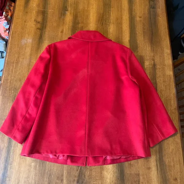 Harve Benard cape coat Large Red Pea Coat One Button - Image 7