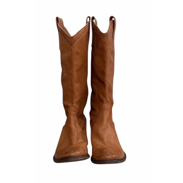 Frye Carson‎ Mid-Calf Leather Boots Tan #77687 Women's Size 7.5B - Image 3