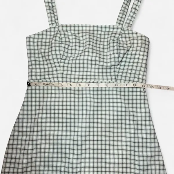 Hollister Mint Green Plaid Mini Dress (Size Small) - Image 4