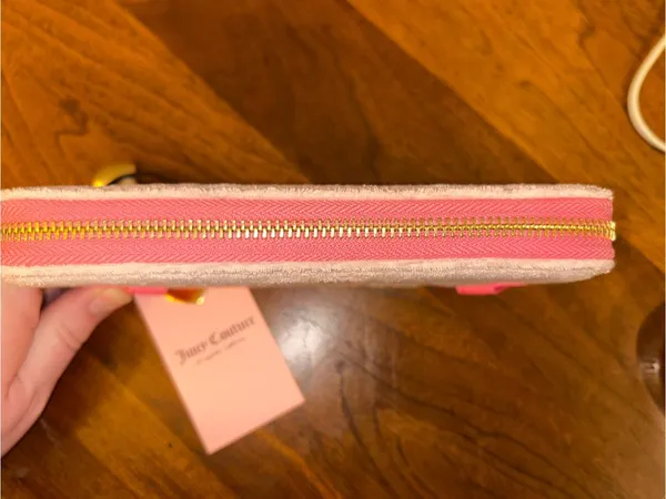 JUICY COUTURE “Lovers Club” Large Zip Around Wallet | Pink Terry Cloth | NWT Y2K - Image 5