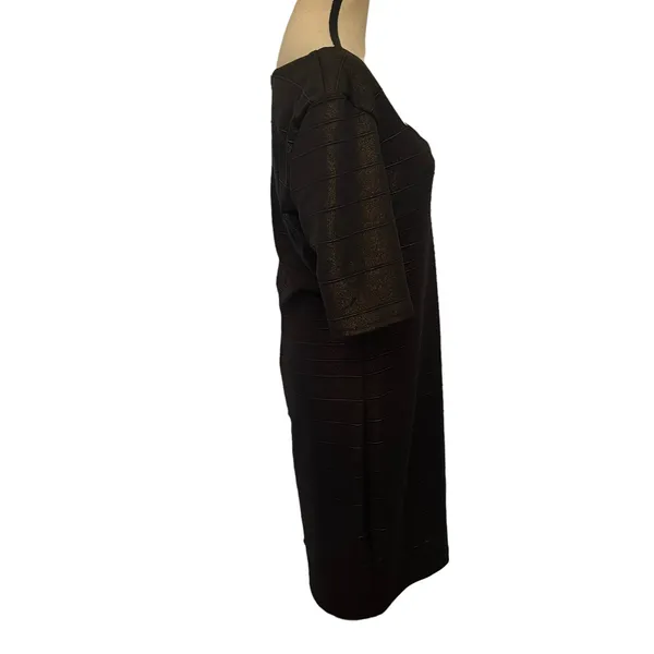 Bisou Bisou Y2K Metallic Ruched Dress Sz 14 Mob Wife Cocktail Club Brown Shimmer - Image 7