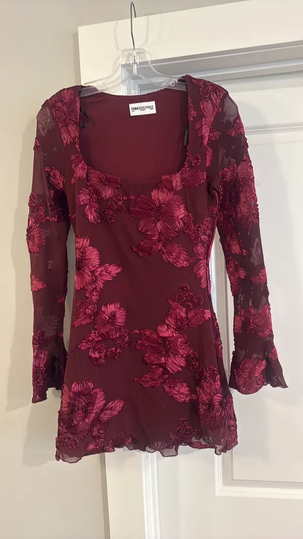 Princess Polly Better Love Long Sleeve Mini Dress Floral - Image 4