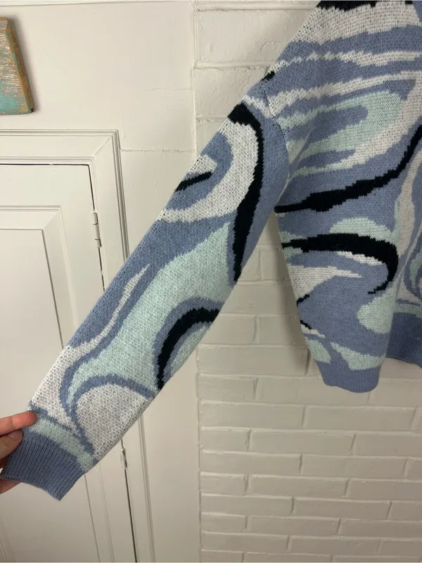 NWT Princess Polly Kailey Knit Jumper Blue Swirl Size XS/S - Image 5