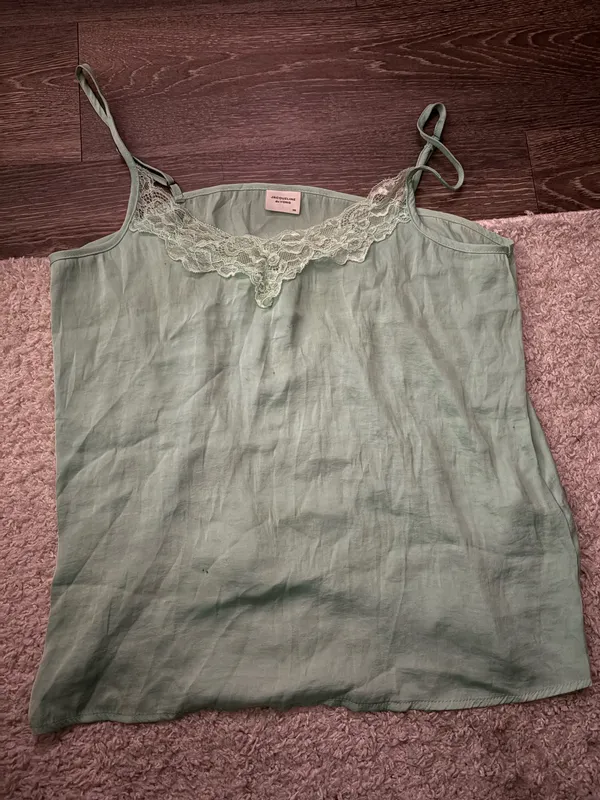 NWOT Asos JDY Appa New Lace Singlet Wvn Noos camisole Top in mint. Size Medium - Image 4