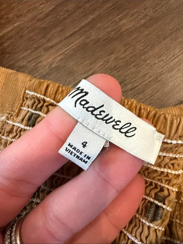 Madewell Corduroy Sweetheart Smocked-Back Top in Dot Size 4 - C70-003 - Image 3