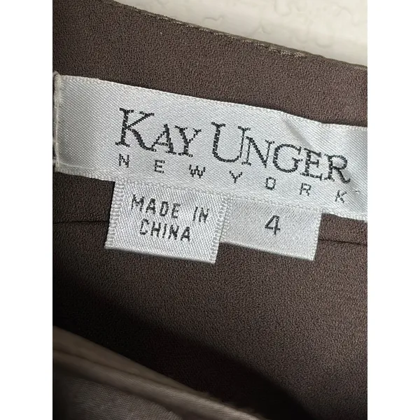Kay Unger Metallic Floral Velvet Brocade Bubble Dress Size 4 Silk - Image 5
