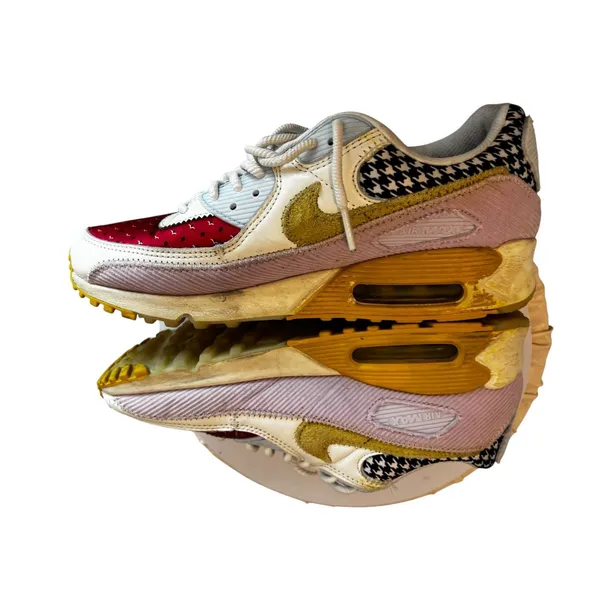 Nike Air Max 90 Women 10‎ Multi Patchwork Houndstooth DJ4607-100 - Image 5