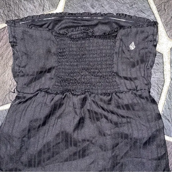Volcom Stone Strapless Little Black Mini Dress Size Small - Image 5