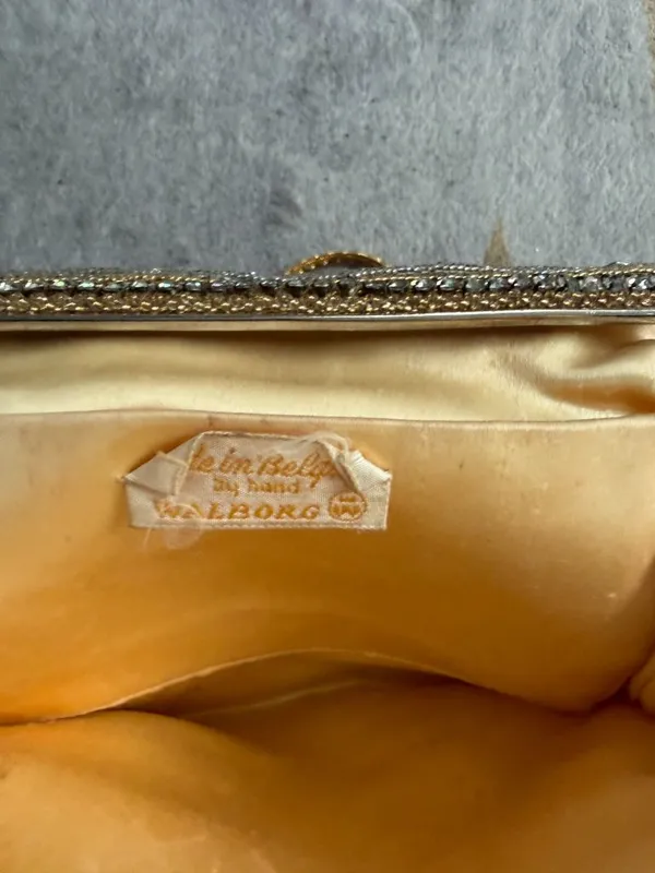 WALBORG Vintage Gold Rhinestone Cocktail Clutch Bag - Image 11