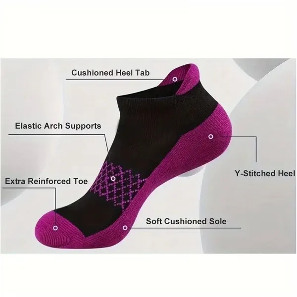Colorful Athletic Women's Tab Socks 6 PACK Low‎ Cut High Quality NEW - Image 6