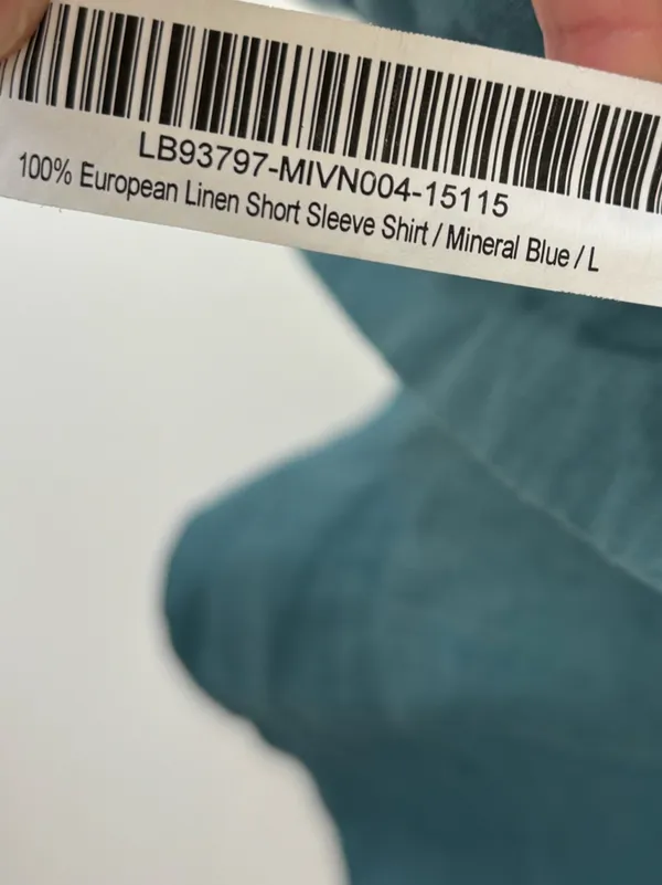 Quince 100% European Linen Short Sleeve Shirt Mineral Blue Teal Relaxed Fit - Image 7