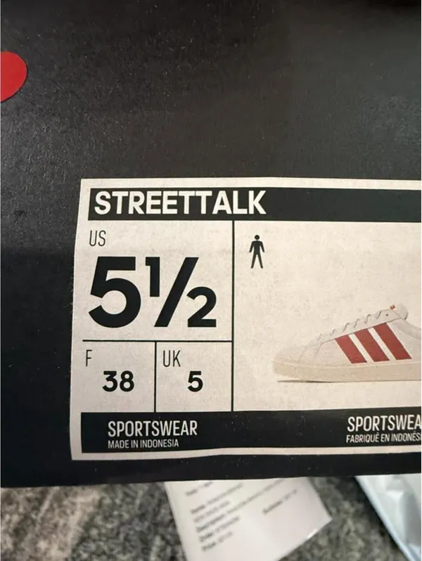 Adidas Streettalk Sneakers White Red Stripe Women’s 7 Youth 5.5 NWT - Image 7
