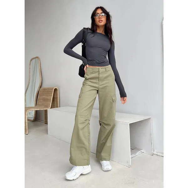 Princess Polly Arnim Gray Crewneck Long Sleeve Slim Pullover Tee T-shirt Top 2 - Image 3