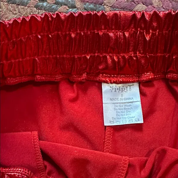Spirit Halloween Red Shiny Pull On Track Shorts Costume - Image 2